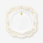 Load image into Gallery viewer, Pip Studio Royal Gold White Porcelain Cake Plate 51001396