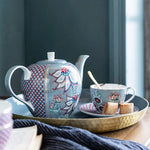 Load image into Gallery viewer, Pip Studio Flower Festival Blue Porcelain Teacup Set 51004139