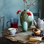 Load image into Gallery viewer, Pip Studio Flower Festival Blue Porcelain Teacup Set 51004139