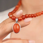 Load image into Gallery viewer, 3-1 Karnelyan Akik Doğal Taş Kolye mzkcb0-gy.myshopify.com Karnelyan Akik Doğal Taş Kolye #TİCSBRANDS#