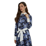 Load image into Gallery viewer, KİWE Gömlek Yaka Desenli Midi Boy Mavi Elbise mzkcb0-gy.myshopify.com KİWE Gömlek Yaka Desenli Midi Boy Mavi Elbise #TİCSBRANDS#