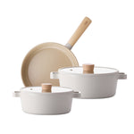 Load image into Gallery viewer, Neoflam Fika Bej Tencere Ve Tava Seti 5 Parça #TİCSBRANDS#