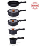 Load image into Gallery viewer, Neoflam Midas Black 11-Piece Detachable Handle Nesting Induction Pot and Pan Set