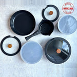 Load image into Gallery viewer, Neoflam Midas Black 11-Piece Detachable Handle Nesting Induction Pot and Pan Set