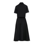 Load image into Gallery viewer, KİWE Kısa Kollu Gömlek Ve Midi Etekli Siyah Takım mzkcb0-gy.myshopify.com KİWE Kısa Kollu Gömlek Ve Midi Etekli Siyah Takım #TİCSBRANDS#