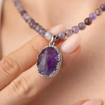 Load image into Gallery viewer, 7-1 Fasetli Ametist Doğal Taş Kolye mzkcb0-gy.myshopify.com Fasetli Ametist Doğal Taş Kolye #TİCSBRANDS#