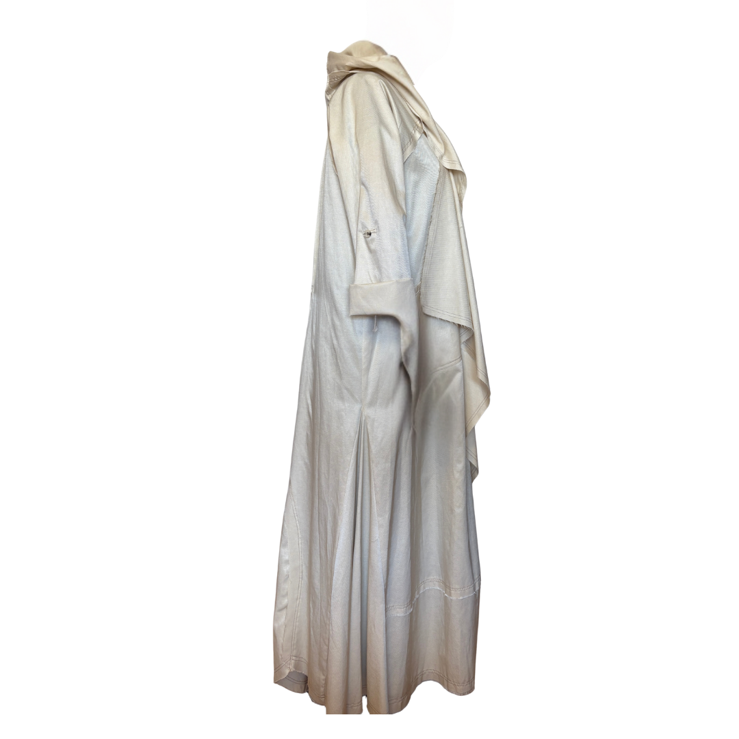 Aslı – Ekru Renkli Bağcıklı Kaftan