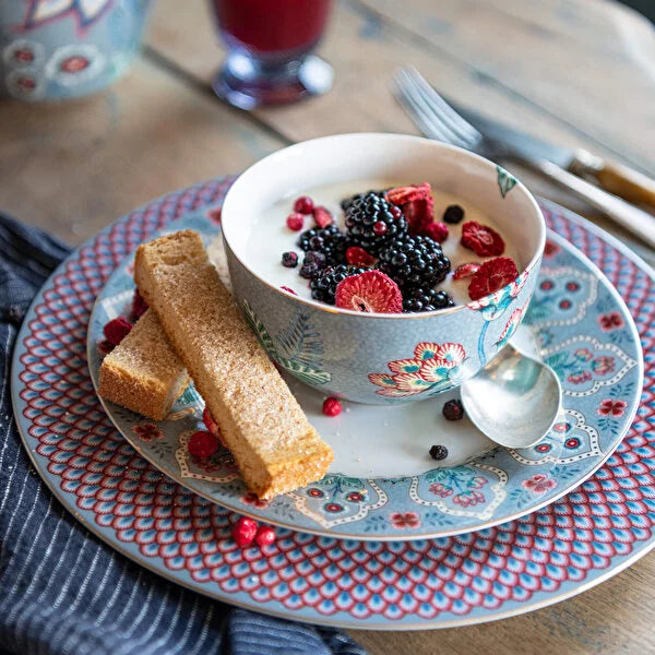 Pip Studio Flower Festival Blue Porcelain Breakfast Plate 51001285