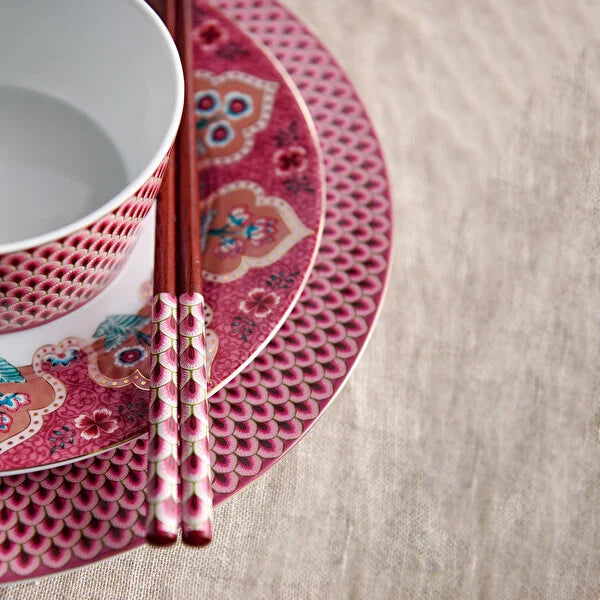 Pip Studio Flower Festival Kırmızı Porselen Kahvaltı Tabağı 51001295