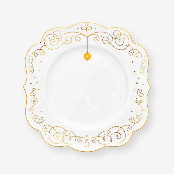 Pip Studio Royal Gold White Porcelain Cake Plate 51001396