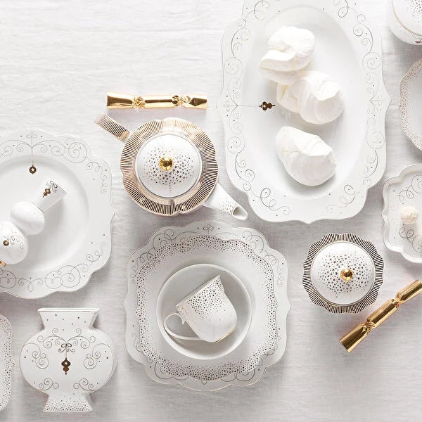 Pip Studio Royal Gold White Porcelain Breakfast Plate 51001397