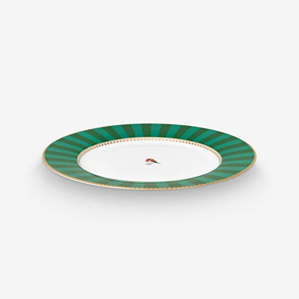 Green Porcelain Breakfast Plate 21 cm Love Birds Collection by Pip Studio 