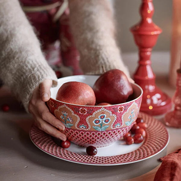 Pip Studio Flower Festival Kırmızı Porselen Kase 51003196 #TİCSBRANDS#