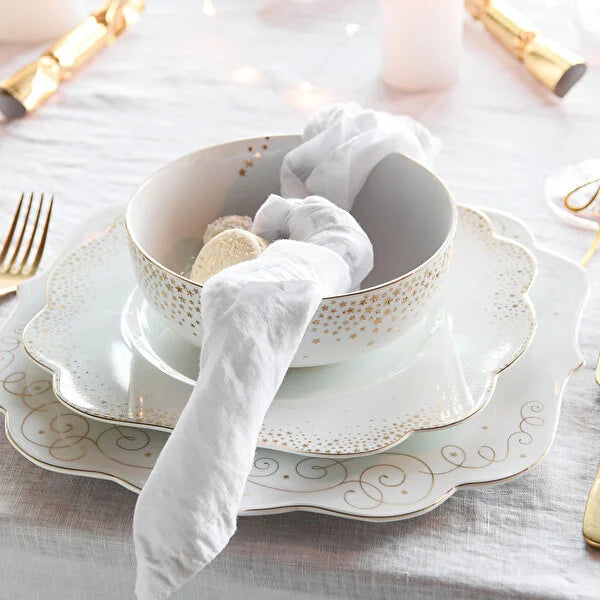 Pip Studio Royal Gold White Porcelain Salad Bowl 51003263