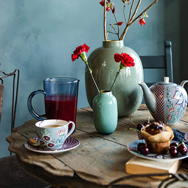 Pip Studio Flower Festival Blue Porcelain Teacup Set 51004139