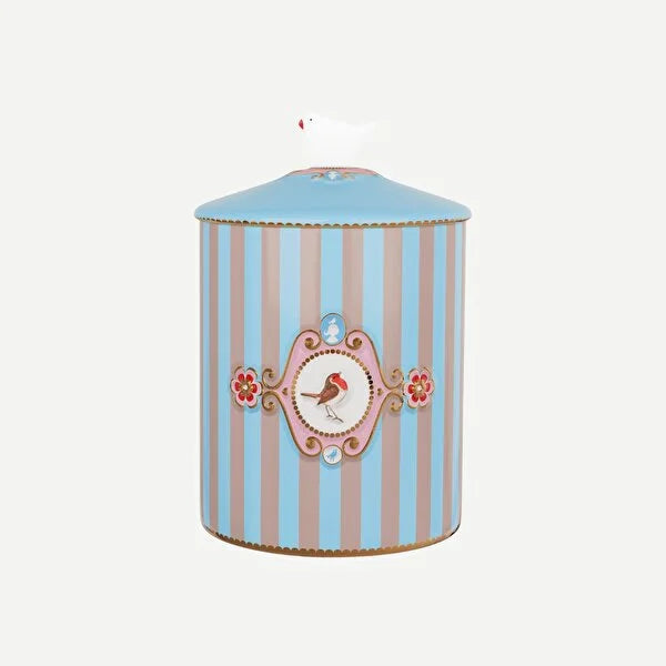 Blue Khaki Porcelain Storage Box 1300 ml Love Birds Collection by Pip Studio 