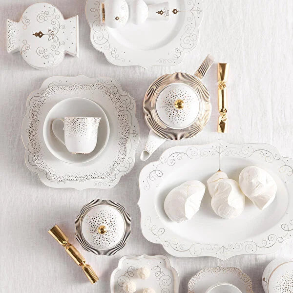 Pip Studio Royal Gold White Porcelain Tea Plate 51013027