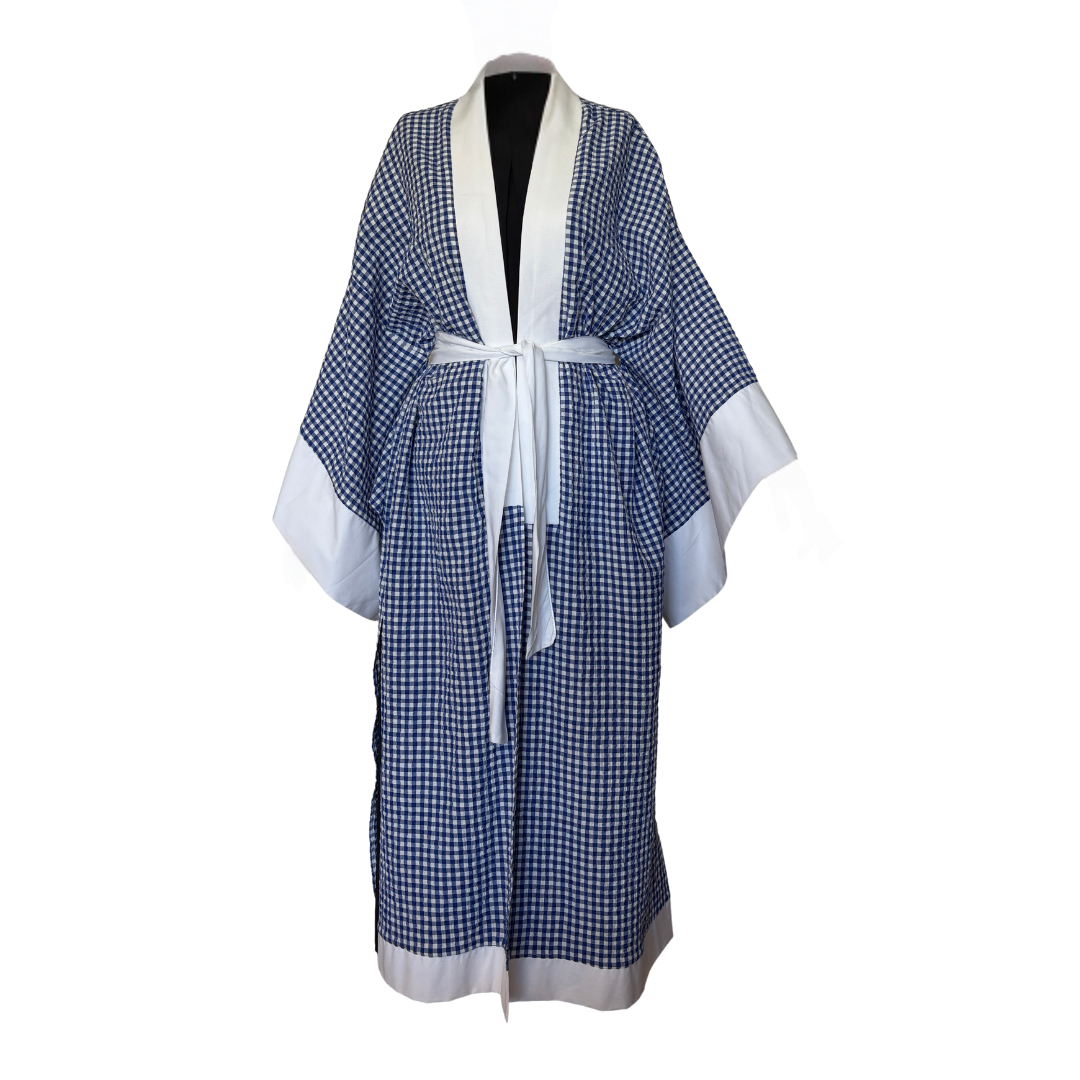 Gingham Patterned Kimono