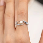 Load image into Gallery viewer, 43 İnci Taşlı Gümüş Yüzük #TİCSBRANDS#
