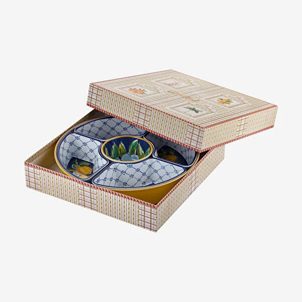 Chiara Alessi Capri Blue Melamine 5-Compartment Serving Tray CAMAR0037YW