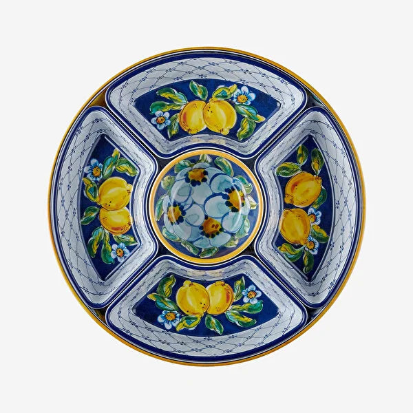 Chiara Alessi Capri Blue Melamine 5-Compartment Serving Tray CAMAR0037YW