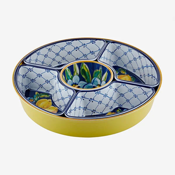 Chiara Alessi Capri Blue Melamine 5-Compartment Serving Tray CAMAR0037YW