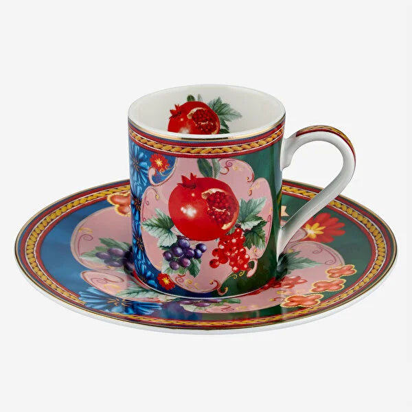 Chiara Alessi Capri Blue Green Porcelain Coffee Cup Set CAPVB2ECBG2