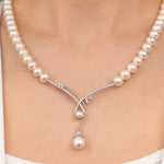 Load image into Gallery viewer, kolye1 Taş Detaylı İnci Kolye mzkcb0-gy.myshopify.com Taş Detaylı İnci Kolye #TİCSBRANDS#
