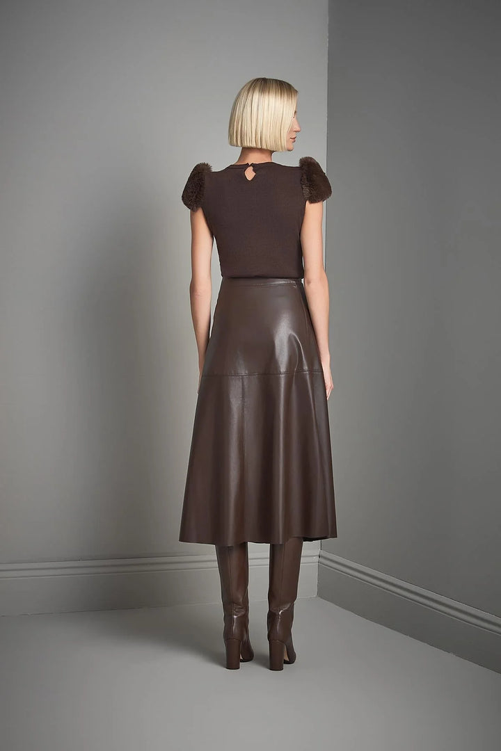 Kahve Deri Etek