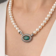 17 Yeşim Taşlı İnci Kolye mzkcb0-gy.myshopify.com