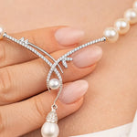 Load image into Gallery viewer, kly2 Taş Detaylı İnci Kolye mzkcb0-gy.myshopify.com Taş Detaylı İnci Kolye #TİCSBRANDS#
