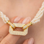 Load image into Gallery viewer, 11-1 Geometrik Tokalı Kum İnci Kolye mzkcb0-gy.myshopify.com
