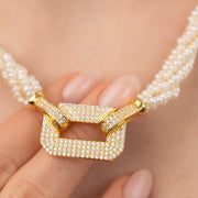 11-1 Geometrik Tokalı Kum İnci Kolye mzkcb0-gy.myshopify.com