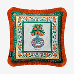 Load image into Gallery viewer, Chiara Alessi Carpe Diem Orange Velvet Decorative Pillow CATCD4343GD

