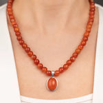 Load image into Gallery viewer, 3 Karnelyan Akik Doğal Taş Kolye mzkcb0-gy.myshopify.com Karnelyan Akik Doğal Taş Kolye #TİCSBRANDS#
