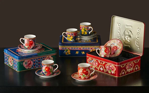 Chiara Alessi Capri Red Porcelain Coffee Cup Set CAPTNDV1ECRB2