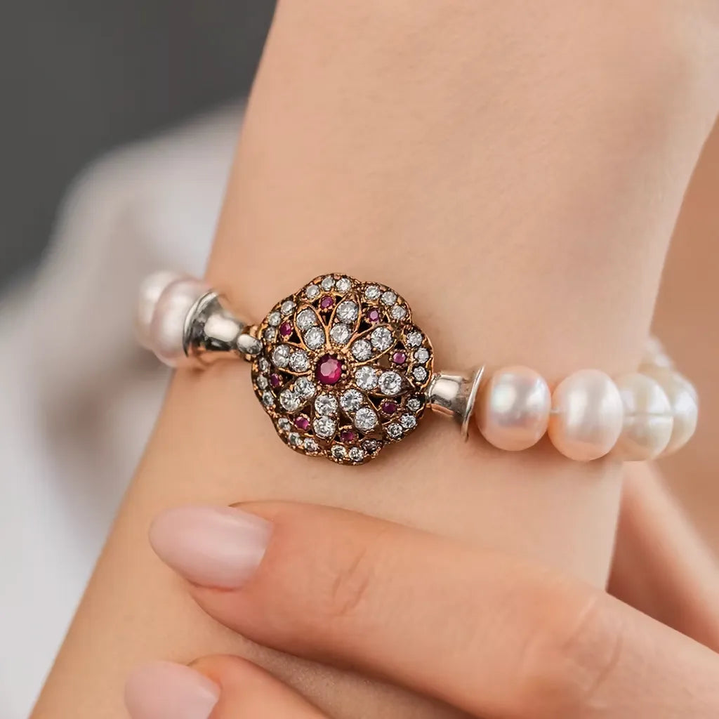 65 Renkli Otantik Gümüş İnci Bileklik mzkcb0-gy.myshopify.com