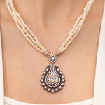 Load image into Gallery viewer, 38 Çok Sıralı İnci ve Taşlı Kolye #TİCSBRANDS#
