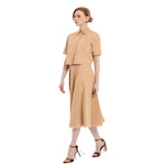 Load image into Gallery viewer, KİWE Kısa Kollu Gömlek Ve Midi Etekli Bej Takım mzkcb0-gy.myshopify.com KİWE Kısa Kollu Gömlek Ve Midi Etekli Bej Takım #TİCSBRANDS#
