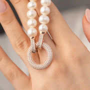 20-1 Yuvarlak Rose Gümüş İnci Kolye mzkcb0-gy.myshopify.com