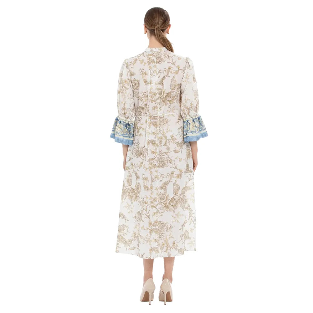 KİWE Dik Yakalı Desenli Midi Bej Elbise mzkcb0-gy.myshopify.com KİWE Dik Yakalı Desenli Midi Bej Elbise #TİCSBRANDS#