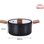 Load image into Gallery viewer, Neoflam Bien Black Induction 20 cm Casserole with Acacia Wood Handle
