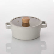 Neoflam Fika Alüminyum Bej Cam Kapaklı Döküm Tencere 18 Cm #TİCSBRANDS#