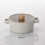 Load image into Gallery viewer, Neoflam Fika Aluminum Cast Iron Pot with Beige Glass Lid 18 cm
