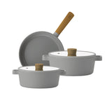 Load image into Gallery viewer, Neoflam Fika Gri Tencere Ve Tava Seti 5 Parça #TİCSBRANDS#
