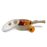 Load image into Gallery viewer, Neoflam Midas Beige 15-Piece Detachable Handle Nesting Induction Pot and Pan Set
