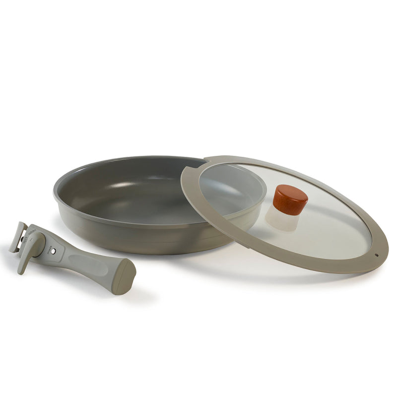 Neoflam Midas Gray 11-Piece Detachable Handle Nesting Induction Pot and Pan Set