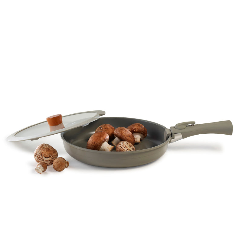 Neoflam Midas Gray 6 Piece Detachable Handle Nesting Induction Pot and Pan Set