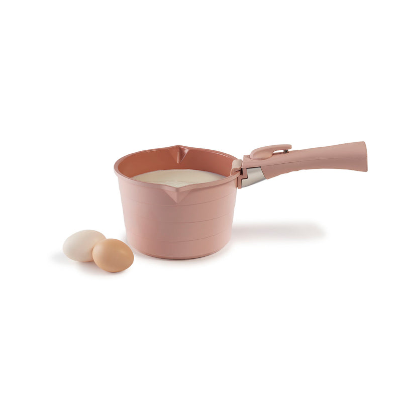 Neoflam Midas Pink 11-Piece Detachable Handle Nesting Induction Pot and Pan Set