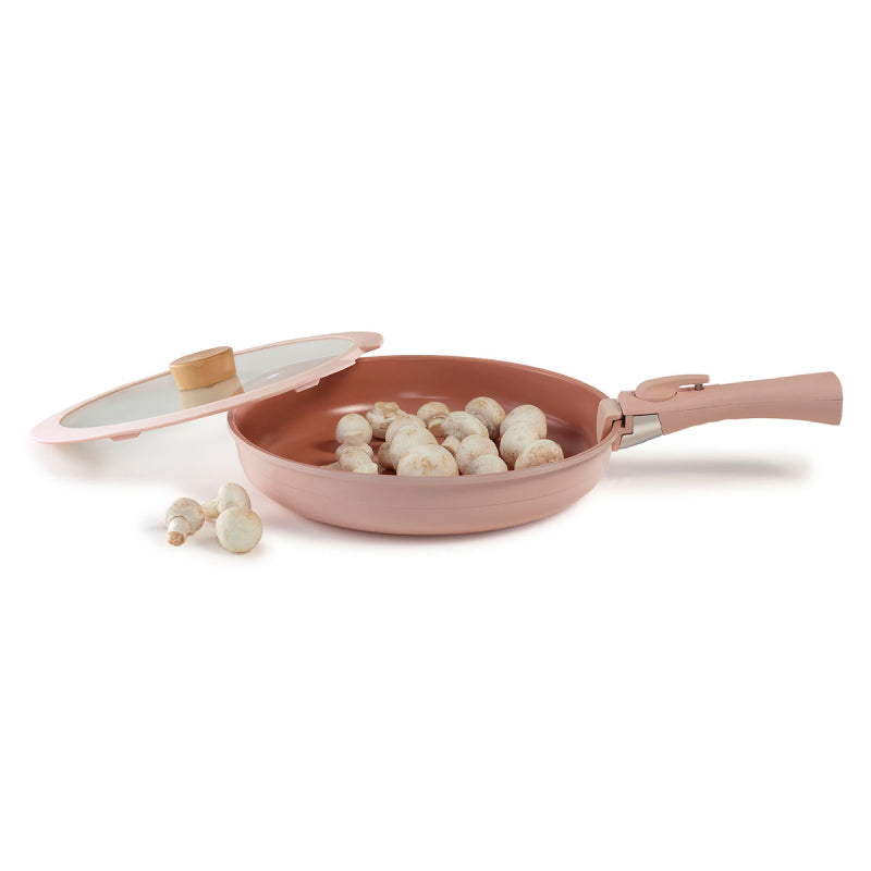 Neoflam Midas Pink 11-Piece Detachable Handle Nesting Induction Pot and Pan Set